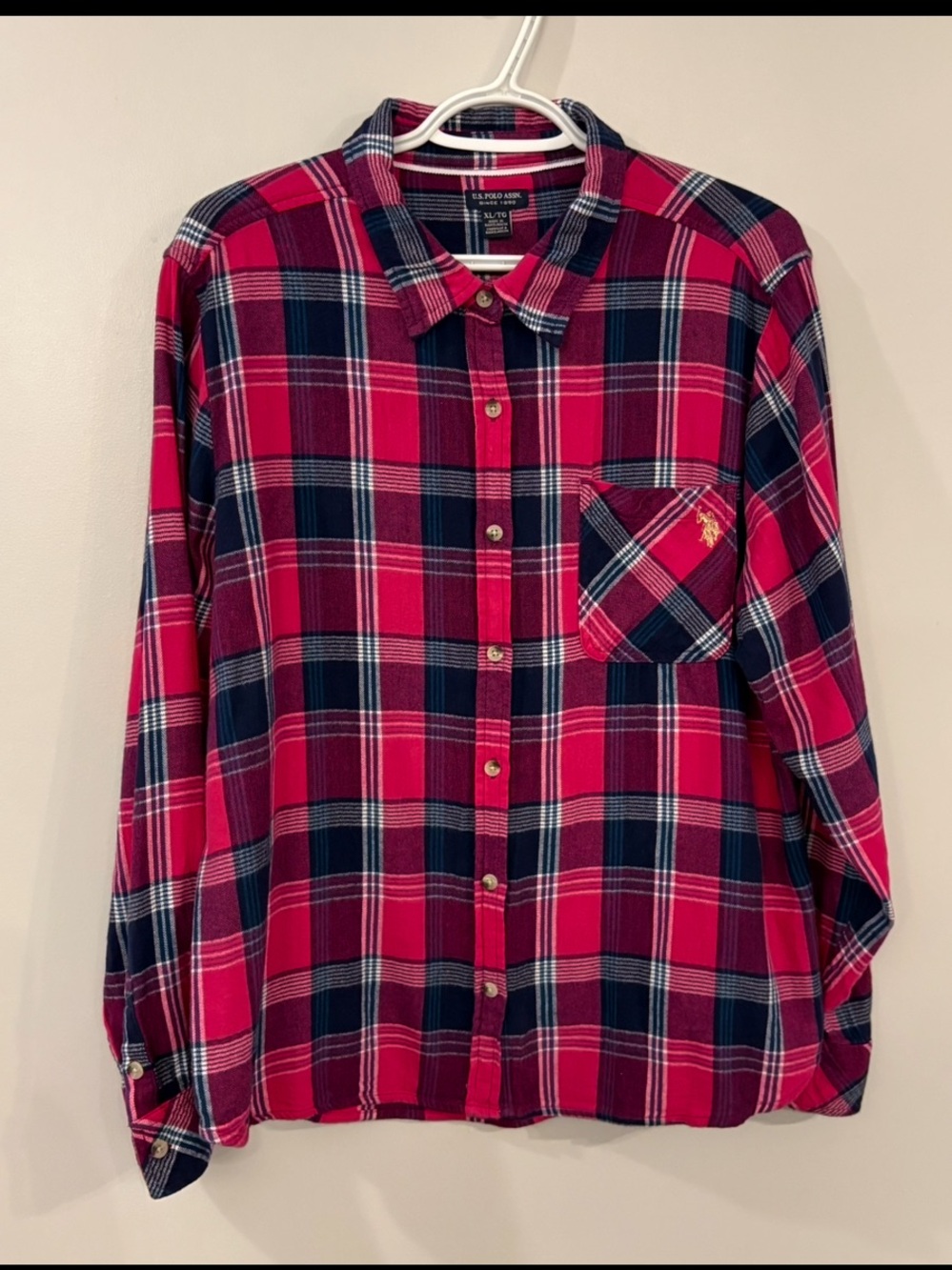 U.S.Polo Assn. long sleeve button up plaid shirt women’s XL